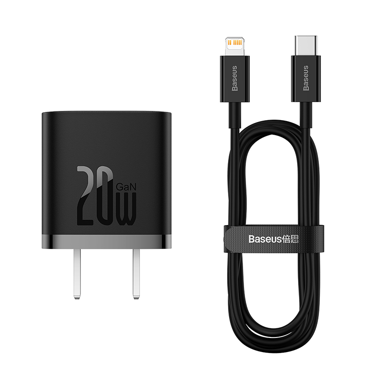 Bộ Sạc Nhanh GaN 5 BASEUS 20W Công Nghệ Cao Fast Charger Cho Điện Thoại IPhone Xsmax,11,12,13,14 Quick Charge, Nhỏ Gọn
