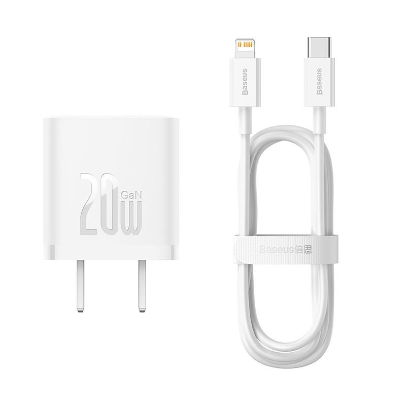 Bộ Sạc Nhanh GaN 5 BASEUS 20W Công Nghệ Cao Fast Charger Cho Điện Thoại IPhone Xsmax,11,12,13,14 Quick Charge, Nhỏ Gọn