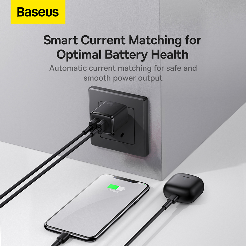 Củ Sạc Nhanh 2 Cổng USB 10.5W BASEUS Compact Charger Nhỏ Gọn, An Toàn, Tương Thích Điện Thoại, Máy Tính Bảng, Quạt Mini