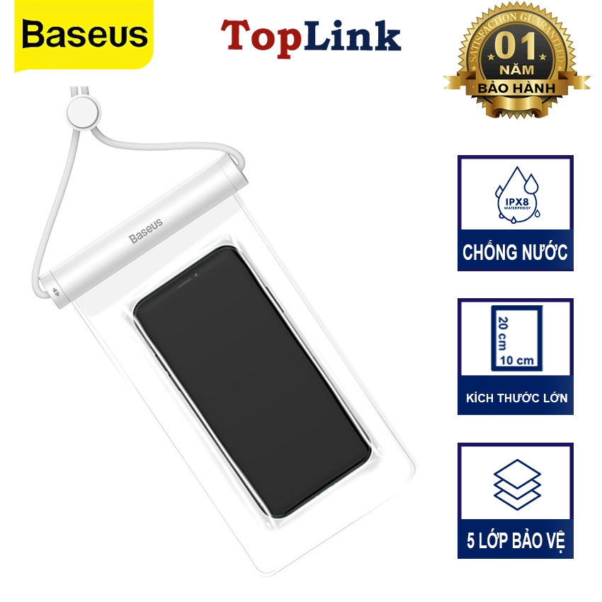 Túi Chống Nước Điện Thoại BASEUS Waterproof 5 Lớp Chống Nước Tiêu Chuẩn IPX8 Cho Độ Sâu Đến 30m Phù Hợp Đi Biển Đi Phượt