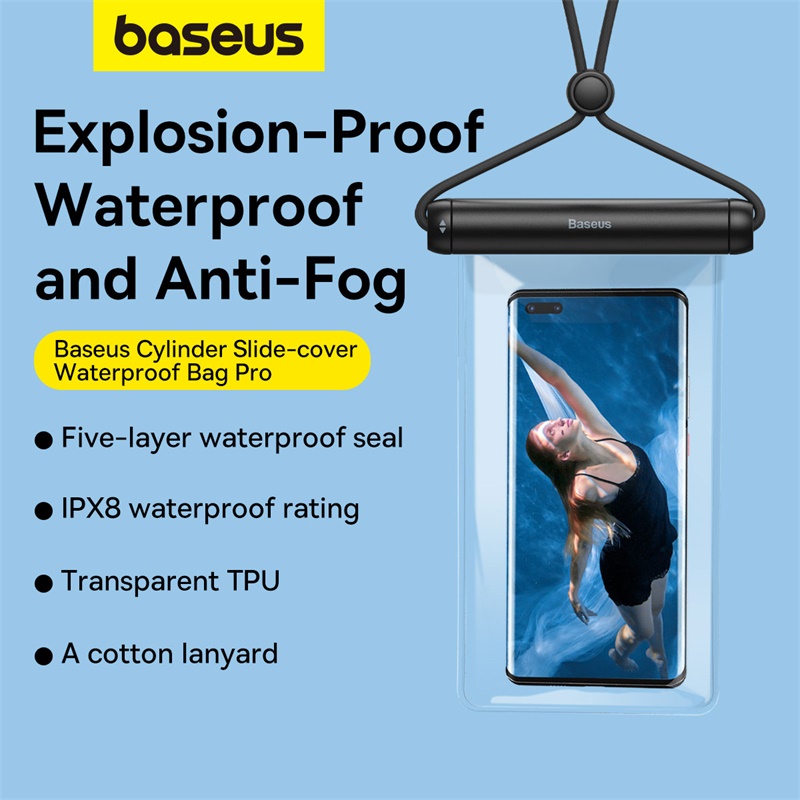 Túi Chống Nước Điện Thoại BASEUS Waterproof 5 Lớp Chống Nước Tiêu Chuẩn IPX8 Cho Độ Sâu Đến 30m Phù Hợp Đi Biển Đi Phượt