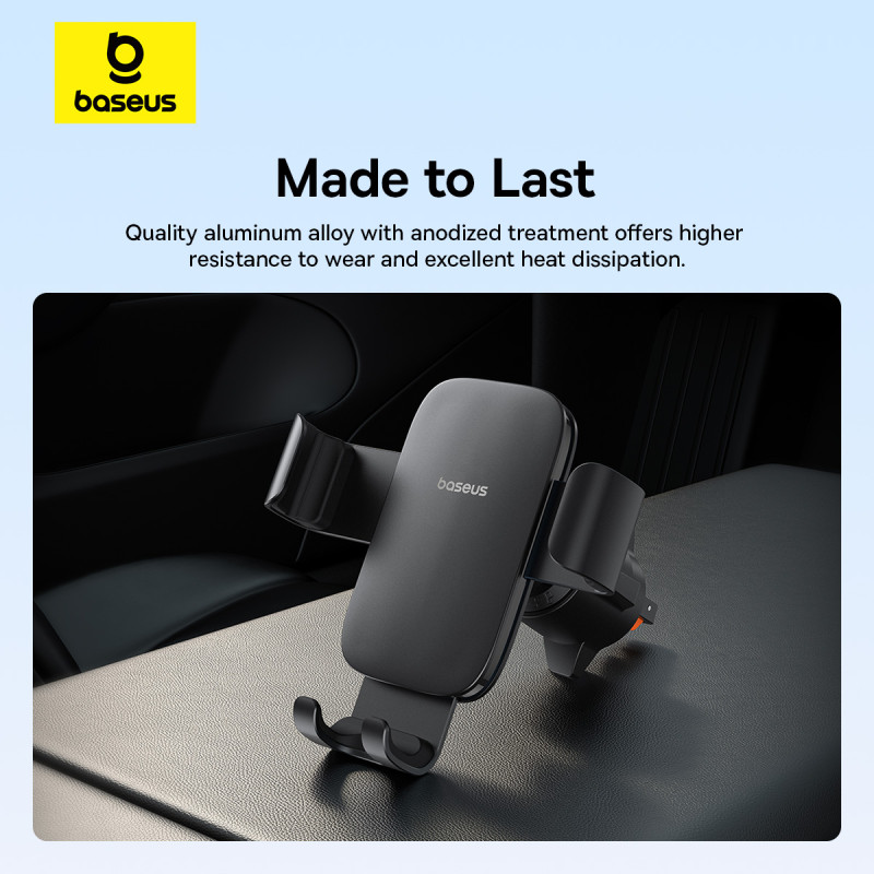 Kẹp Điện Thoại Xe Hơi BASEUS Metal Age 3 Gravity Car Mount – Gắn Cửa Gió, Sang Trọng, Hiện Đại, Chắc Chắn