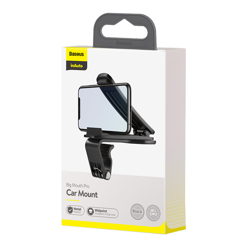 Giá Đỡ Điện Thoại Xe Hơi BASEUS SUDZ Big Mouth Pro Car Mount Có Chân Kẹp Điều Chỉnh Giữ Điện Thoại Vào Taplo Chắc Chắn Nhỏ Gọn