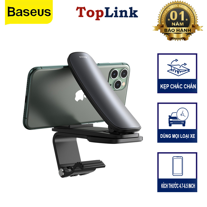 Giá Đỡ Điện Thoại Xe Hơi BASEUS SUDZ Big Mouth Pro Car Mount Có Chân Kẹp Điều Chỉnh Giữ Điện Thoại Vào Taplo Chắc Chắn Nhỏ Gọn