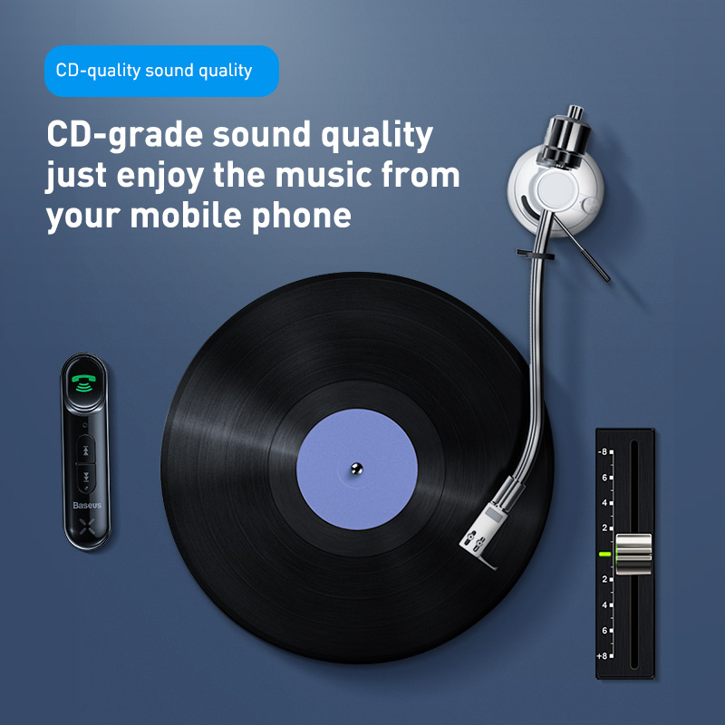 Bộ Thu Bluetooth 5.0 BASEUS WXQY DC5V Cho AUX 3.5mm AUX Trên Xe Hơi Đàm Thoại Rảnh Tay ( Tích Hợp Mic Chất Lượng Cao)