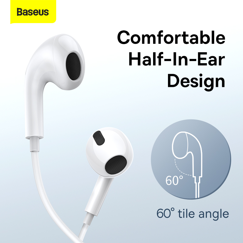 Tai Nghe Dây Có Mic Cổng Type-C BASEUS C17 Âm Thanh HIFI Tương Thích Với Hầu Hết Điện Thoại Laptop Máy Tính Bảng Siêu Bền