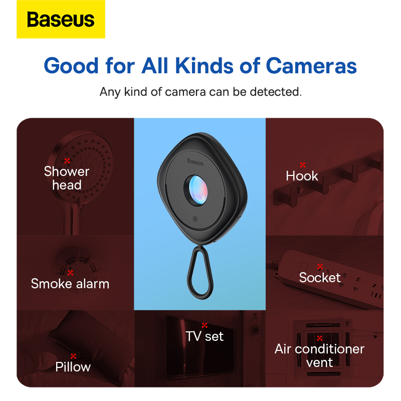 Máy Dò Phát Hiện Camera BASEUS Dò Camera Ẩn, Camera Giấu Kín, Camera Ngụy Trang Chống Nhìn Trộm, Bảo Vệ An Ninh, Thời Gian Chờ 720h