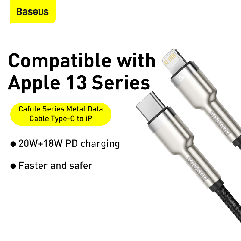 Dây Cáp Sạc Nhanh BASEUS Type C To Lightning 20W Cho IPhone 14/13/12/11/XR/XS/X Metal 25cm 1m 2m Chống Gãy Siêu Bền