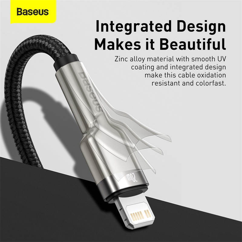 Dây Cáp Sạc Nhanh BASEUS Type C To Lightning 20W Cho IPhone 14/13/12/11/XR/XS/X Metal 25cm 1m 2m Chống Gãy Siêu Bền