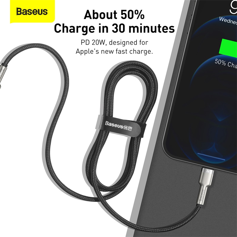 Dây Cáp Sạc Nhanh BASEUS Type C To Lightning 20W Cho IPhone 14/13/12/11/XR/XS/X Metal 25cm 1m 2m Chống Gãy Siêu Bền