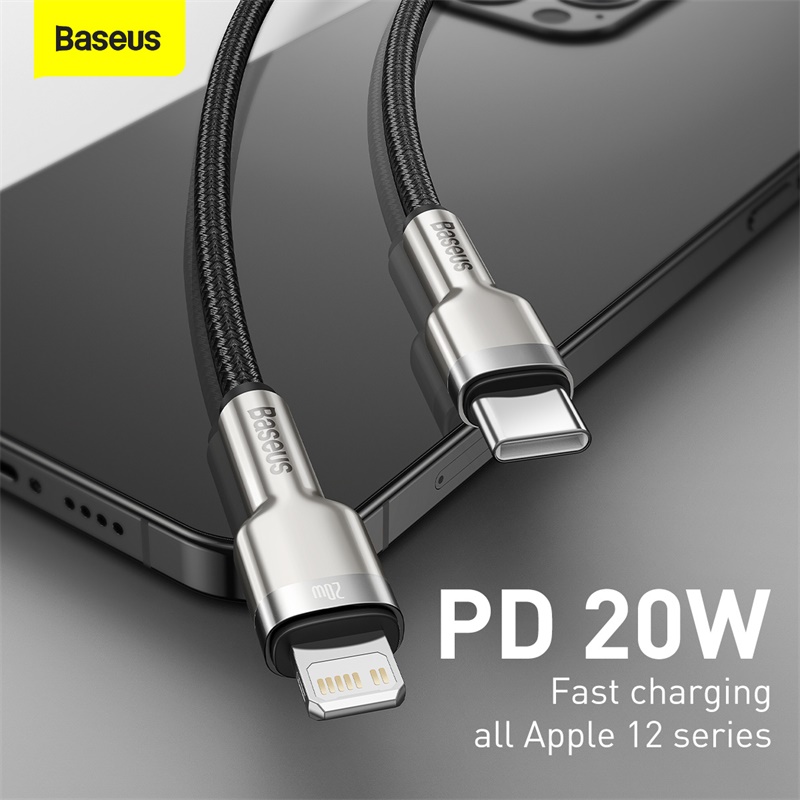 Dây Cáp Sạc Nhanh BASEUS Type C To Lightning 20W Cho IPhone 14/13/12/11/XR/XS/X Metal 25cm 1m 2m Chống Gãy Siêu Bền