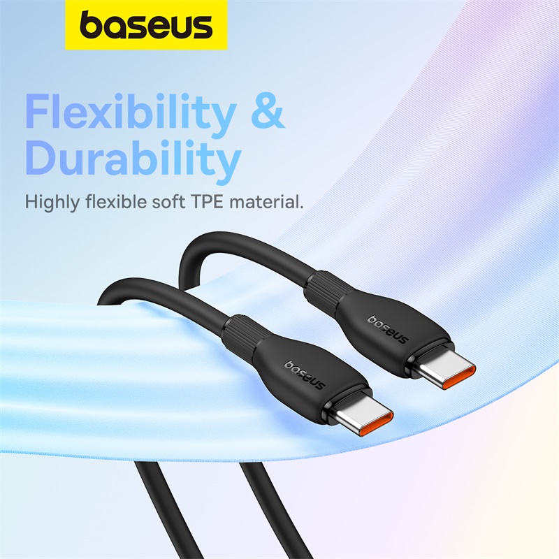 Cáp Sạc Nhanh 100w BASEUS Type C to Type C Pudding Fast Charging Cable Cho iPhone 15 16, SamSung, LapTop, Tablet, Huawei, Xiaomi