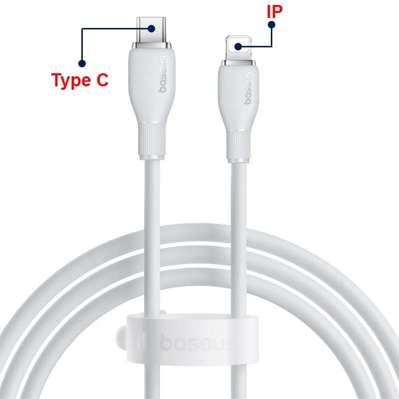Cáp Sạc Nhanh BASEUS PD 20w 27w Pudding Series Cho iPhone 11 12 13 14 Mềm Dẻo, Sạc Nhanh ở Nhiệt Độ Thấp