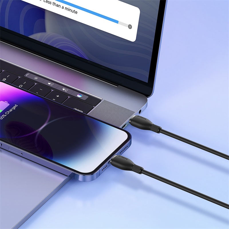 Cáp Sạc Nhanh BASEUS PD 20w 27w Pudding Series Cho iPhone 11 12 13 14 Mềm Dẻo, Sạc Nhanh ở Nhiệt Độ Thấp