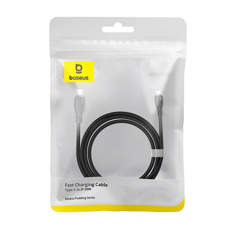 Cáp Sạc Nhanh BASEUS PD 20w 27w Pudding Series Cho iPhone 11 12 13 14 Mềm Dẻo, Sạc Nhanh ở Nhiệt Độ Thấp