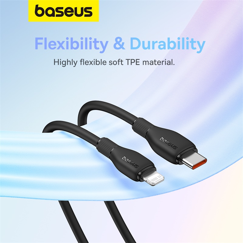 Cáp Sạc Nhanh BASEUS PD 20w 27w Pudding Series Cho iPhone 11 12 13 14 Mềm Dẻo, Sạc Nhanh ở Nhiệt Độ Thấp