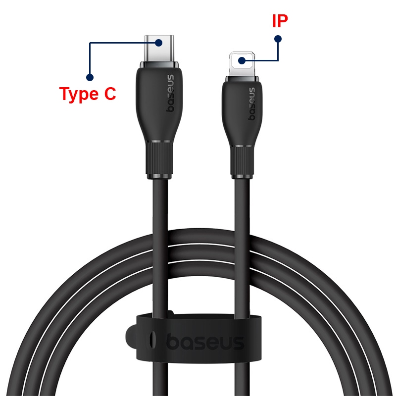 Cáp Sạc Nhanh BASEUS PD 20w 27w Pudding Series Cho iPhone 11 12 13 14 Mềm Dẻo, Sạc Nhanh ở Nhiệt Độ Thấp