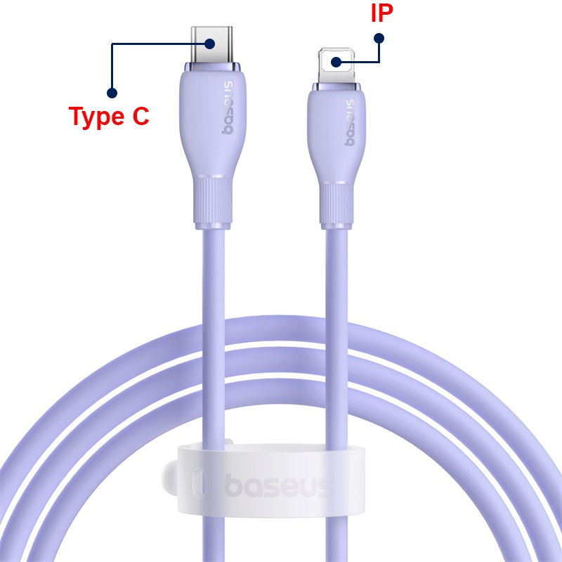 Cáp Sạc Nhanh BASEUS PD 20w 27w Pudding Series Cho iPhone 11 12 13 14 Mềm Dẻo, Sạc Nhanh ở Nhiệt Độ Thấp