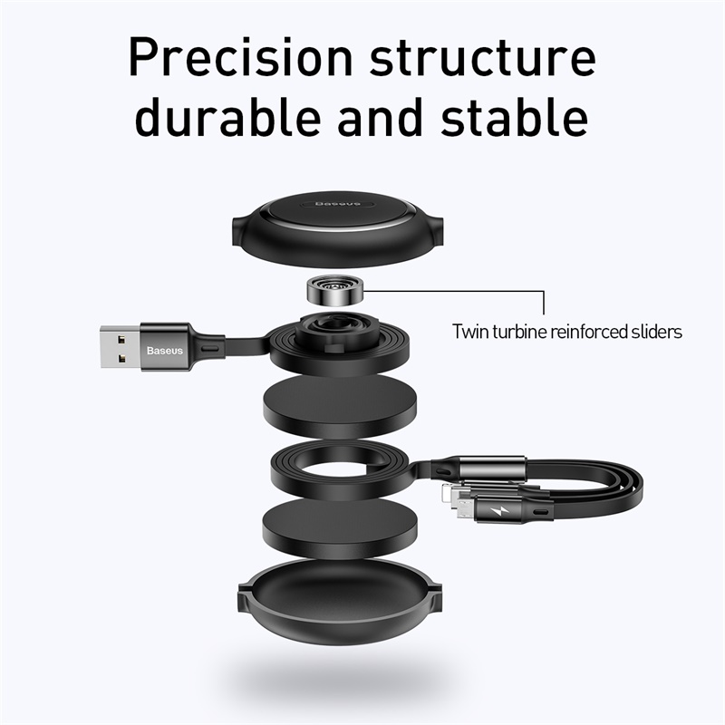 Dây Cáp Sạc Điện Thoại 3 Đầu BASEUS 3 in 1 Loại Dây Rút Sạc Điện Thoại Sạc 3.5a Lightning - Type C - Micro