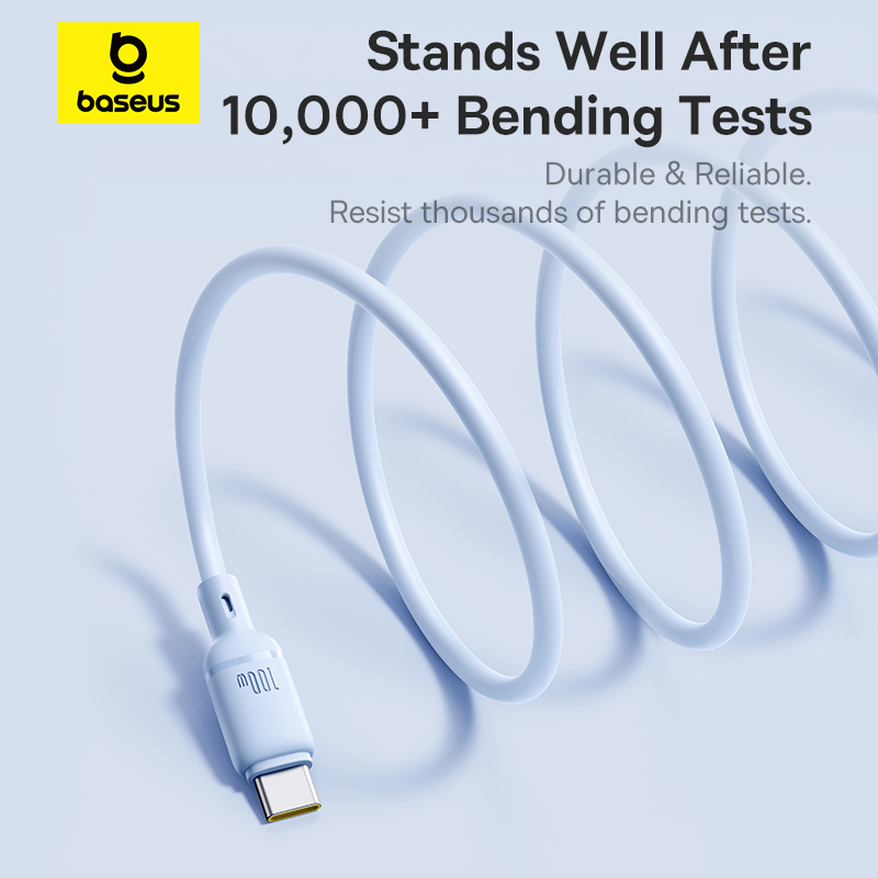Cáp Sạc Siêu Nhanh 100w BASEUS Type C ra Type C Silky Cho iPhone 15 16 SamSung LapTop Tablet Huawei Xiaomi Truyền Data 480Mbps