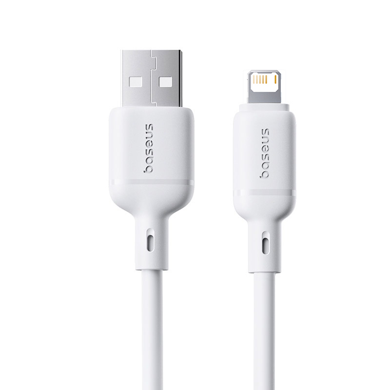 Cáp Sạc BASEUS 2.4a Silky Cho iPhone 5 6 7 8 XsMax 11 12 Kiểm Soát Nhiệt Độ Sạc Truyền Data 480Mbps Cáp Cao Su Chống Gãy Bền Bỉ Thời Trang