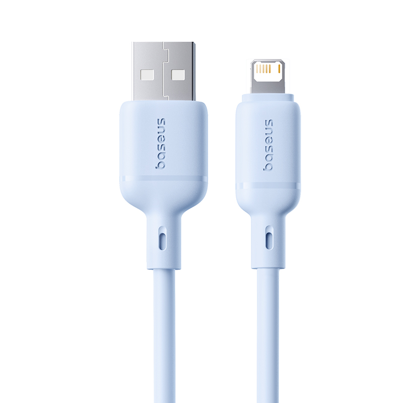Cáp Sạc BASEUS 2.4a Silky Cho iPhone 5 6 7 8 XsMax 11 12 Kiểm Soát Nhiệt Độ Sạc Truyền Data 480Mbps Cáp Cao Su Chống Gãy Bền Bỉ Thời Trang