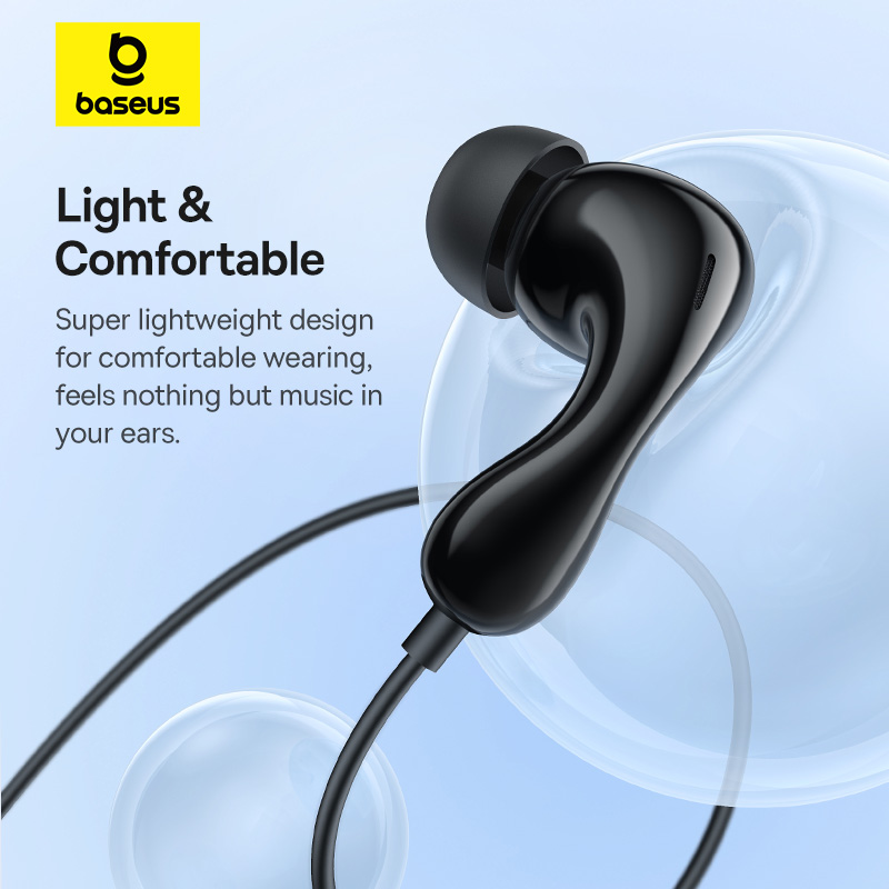 Tai Nghe Có Dây Type C BASEUS CZ20 Âm Thanh Hi-Res Nhét Tai Có Mic Đàm Thoại Thiết Kế Công Thái Học Cách Âm Chống Ồn Chất Lượng Cao