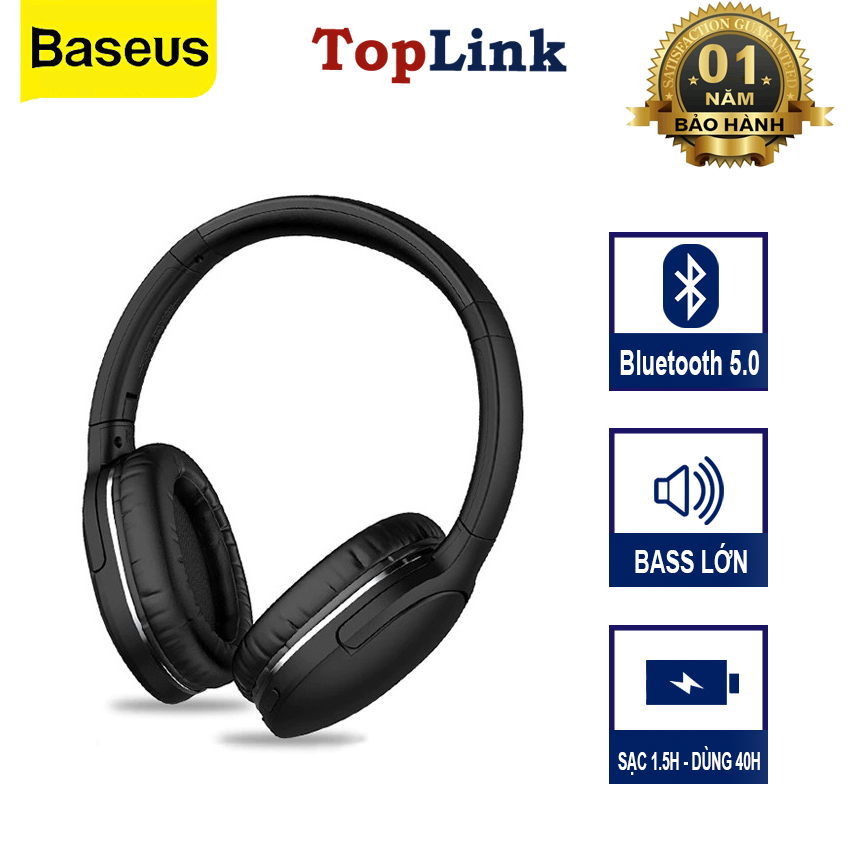 Tai Nghe Chụp Tai Không Dây BASEUS D02 Pro Encok Wireless Headphone  Bluetooth 5.0 Âm Thanh Hifi Loa Siêu Trầm Thể Thao Ngoài Trời Phong Cách Thời Trang Cao Cấp