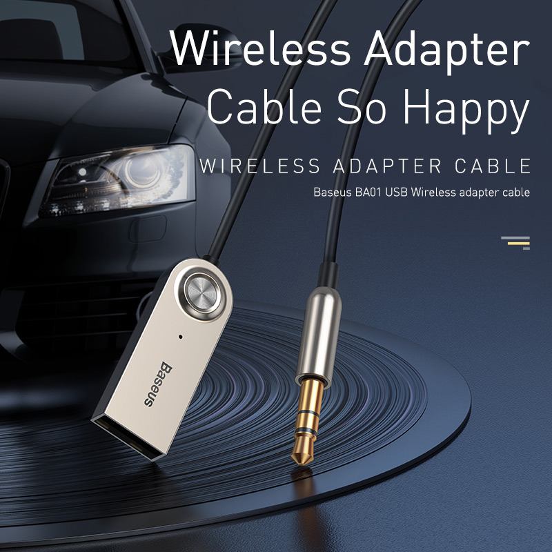 USB Phát Bluetooth BASEUS CABA01 Adapter Dongle Jack 3.5mm Aux  Bluetooth 5.0 4.2 4.0 Cho Phép Xuất Âm Thanh Không Dây Trên Xe Hơi, Loa, Amply, Máy Tính