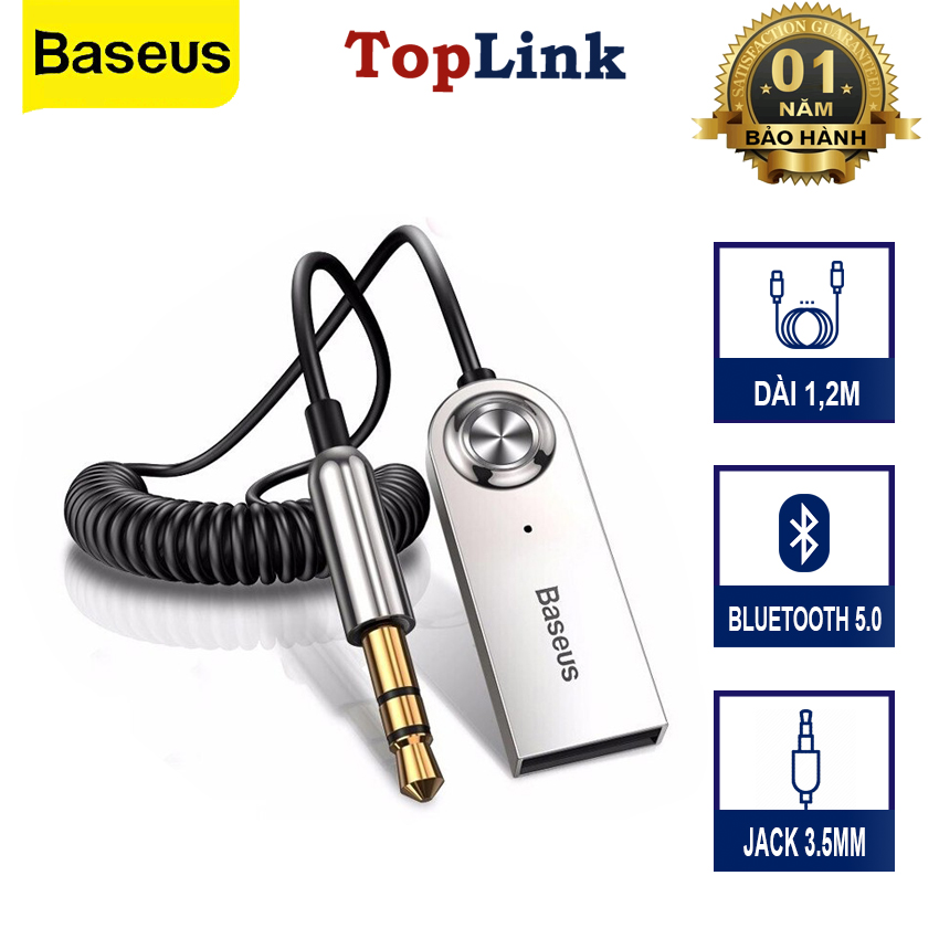 USB Phát Bluetooth BASEUS CABA01 Adapter Dongle Jack 3.5mm Aux  Bluetooth 5.0 4.2 4.0 Cho Phép Xuất Âm Thanh Không Dây Trên Xe Hơi, Loa, Amply, Máy Tính