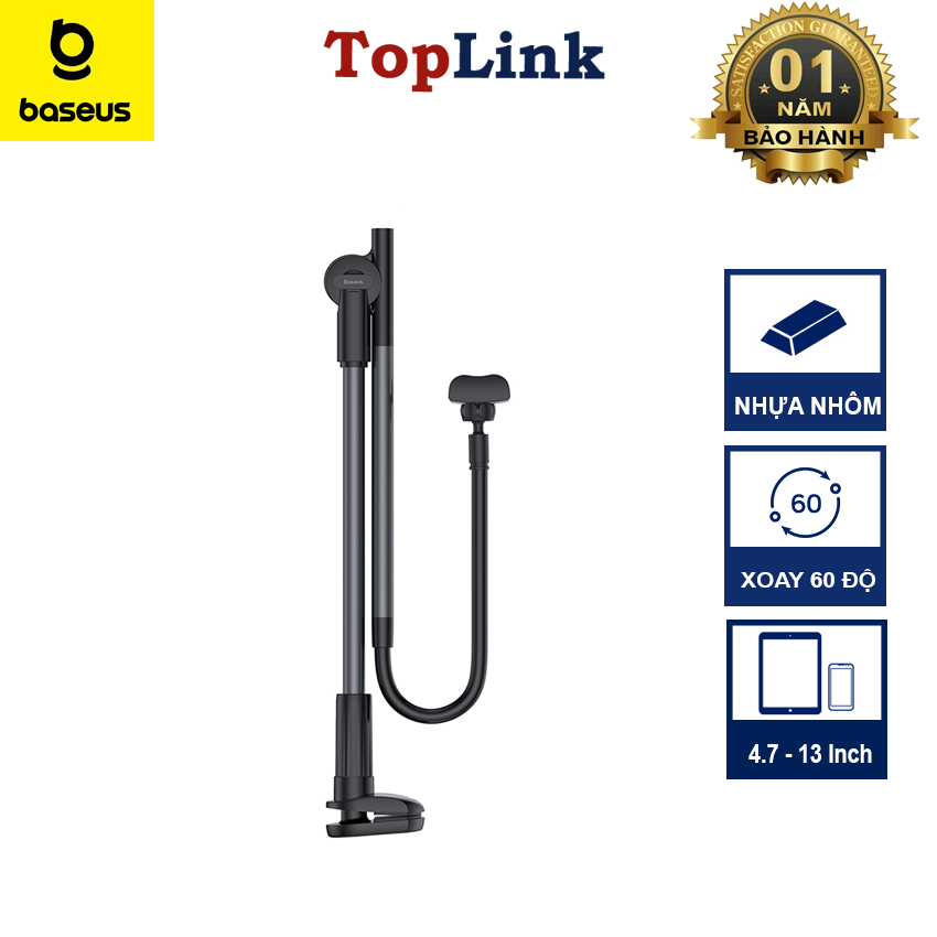 Giá Đỡ Điện Thoại Kẹp Để Giường BASEUS Tay Cầm Dài Linh Hoạt Dễ Dàng Sử Dụng
