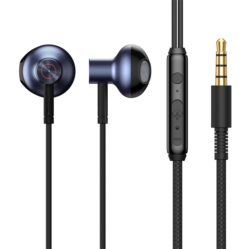 Tai Nghe Dây Có Mic Đàm Thoại BASEUS H19 Jack Cắm 3.5mm Nhét Tai Cách Âm Chống Ồn Âm Thanh Nổi 6D HIFI