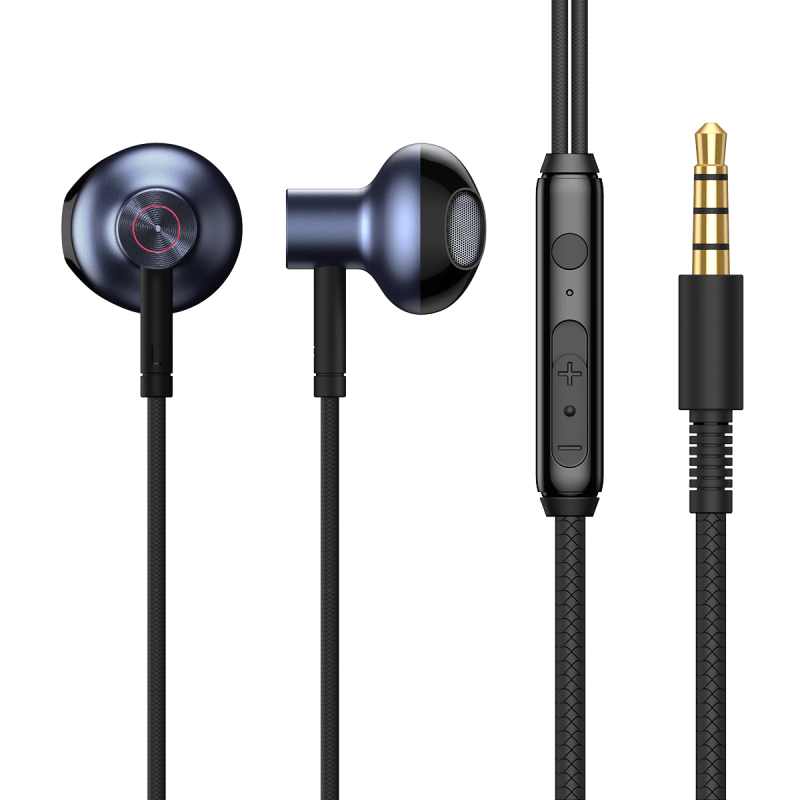 Tai Nghe Dây Có Mic Đàm Thoại BASEUS H19 Jack Cắm 3.5mm Nhét Tai Cách Âm Chống Ồn Âm Thanh Nổi 6D HIFI