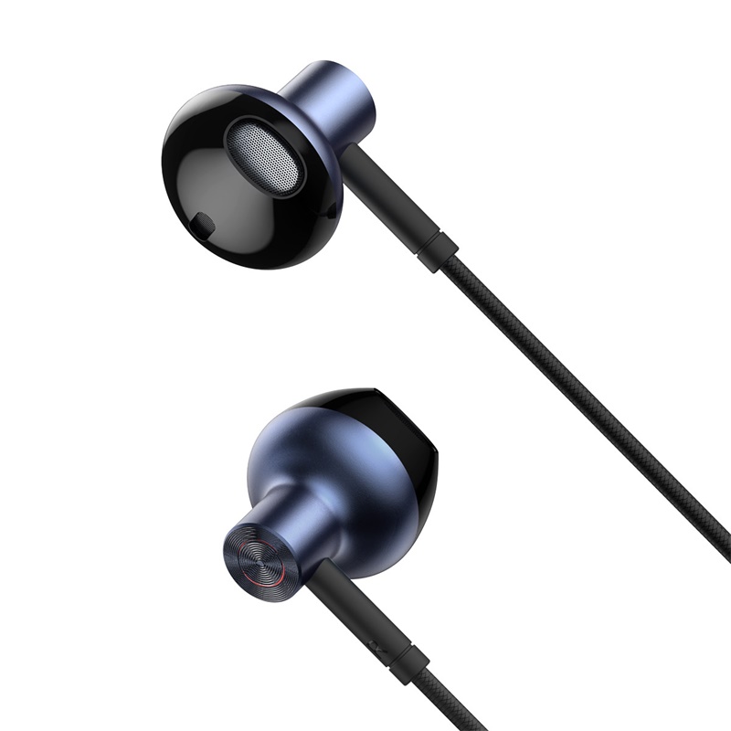 Tai Nghe Dây Có Mic Đàm Thoại BASEUS H19 Jack Cắm 3.5mm Nhét Tai Cách Âm Chống Ồn Âm Thanh Nổi 6D HIFI