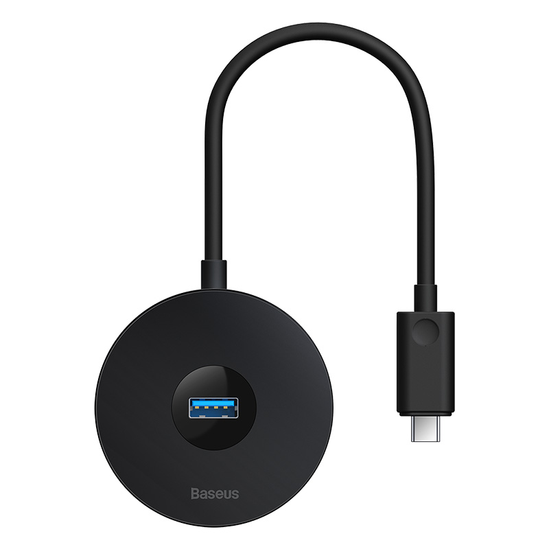 Bộ Chia BASEUS Hub AirJoy Round Box Adapter Type-C Hoặc USB 3.0 To USB 3.01 + USB2.03 Cho Máy Tính, Laptop, Macbook
