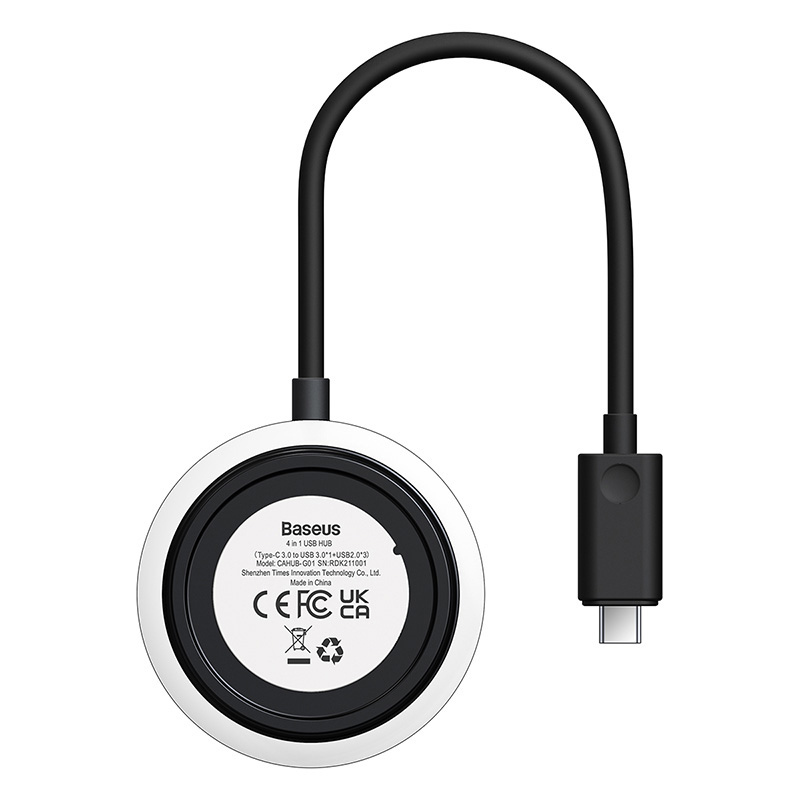 Bộ Chia BASEUS Hub AirJoy Round Box Adapter Type-C Hoặc USB 3.0 To USB 3.01 + USB2.03 Cho Máy Tính, Laptop, Macbook
