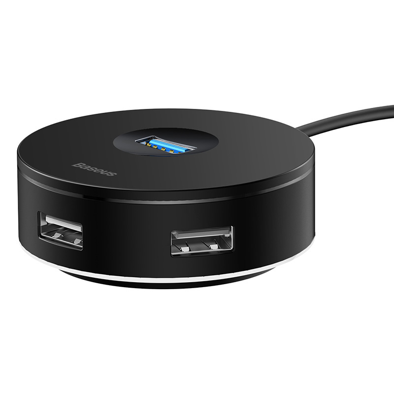 Bộ Chia BASEUS Hub AirJoy Round Box Adapter Type-C Hoặc USB 3.0 To USB 3.01 + USB2.03 Cho Máy Tính, Laptop, Macbook