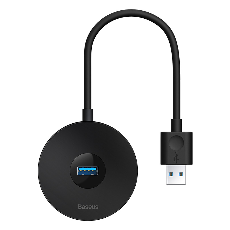 Bộ Chia BASEUS Hub AirJoy Round Box Adapter Type-C Hoặc USB 3.0 To USB 3.01 + USB2.03 Cho Máy Tính, Laptop, Macbook