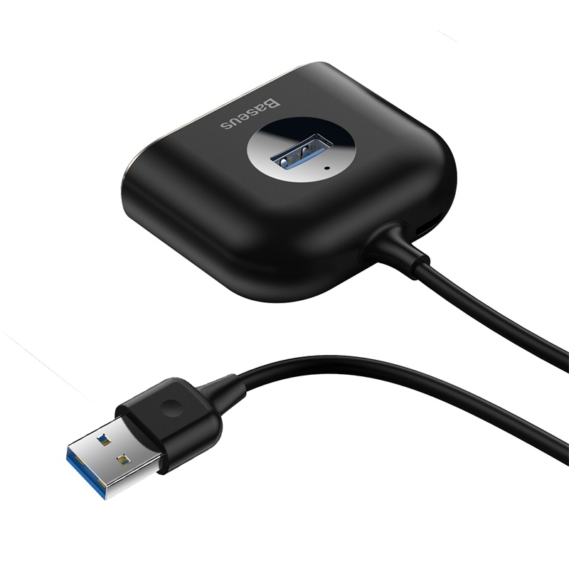 Bộ Chia Cổng USB/ Type C Ra 4 Cổng USB Baseus Square Round  4 in 1 ( Type C/ USB 3.0 to USB3.0*1+USB2.0*3 Smart Adapter)