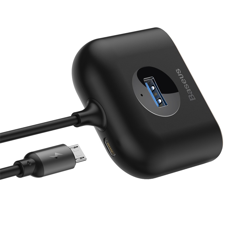 Bộ Chia Cổng USB/ Type C Ra 4 Cổng USB Baseus Square Round  4 in 1 ( Type C/ USB 3.0 to USB3.0*1+USB2.0*3 Smart Adapter)