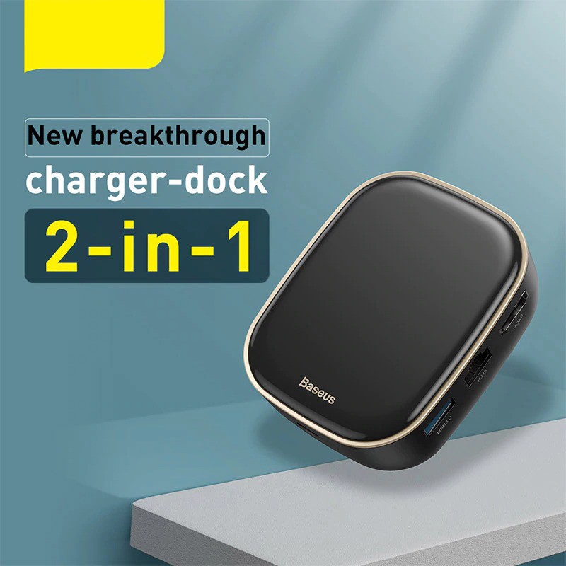 Bộ Chia Hub Đa Năng 7 IN 1 BASEUS Type C Hub Adapter AC Multifunctional Charger USB 3.0*2 / HDMI / Type-C / RJ45 / SD/TF
