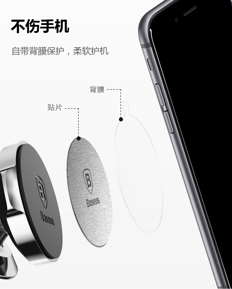 Miếng Dán Kim Loại BASEUS Magnet Iron Suit Dùng Cho Giá Đỡ Điện Thoại Nam Châm, Bám Chắc, Siêu Mỏng, Tương Thích Mọi Dòng Máy