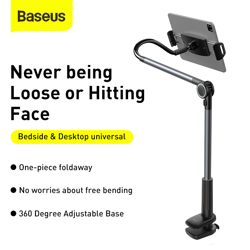 Giá Đỡ Kẹp iPad – Điện Thoại Đầu Giường BASEUS | Tay Dài Uốn Dẻo, Xoay 360°, Xem Phim – Học Online Rảnh Tay