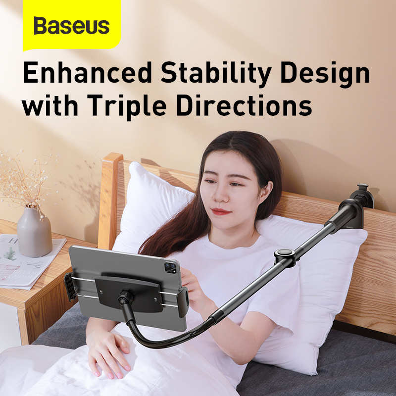 Giá Đỡ Kẹp iPad – Điện Thoại Đầu Giường BASEUS | Tay Dài Uốn Dẻo, Xoay 360°, Xem Phim – Học Online Rảnh Tay