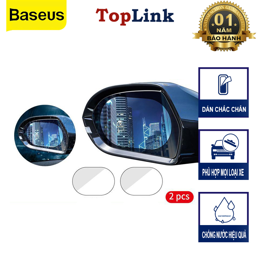 Miếng Dán Gương Ô Tô Chống Nước Chống Lóa BASEUS Công Nghệ Nano Trong Suốt Bảo Bệ Chống Mờ Do Sương Mù Và Mưa
