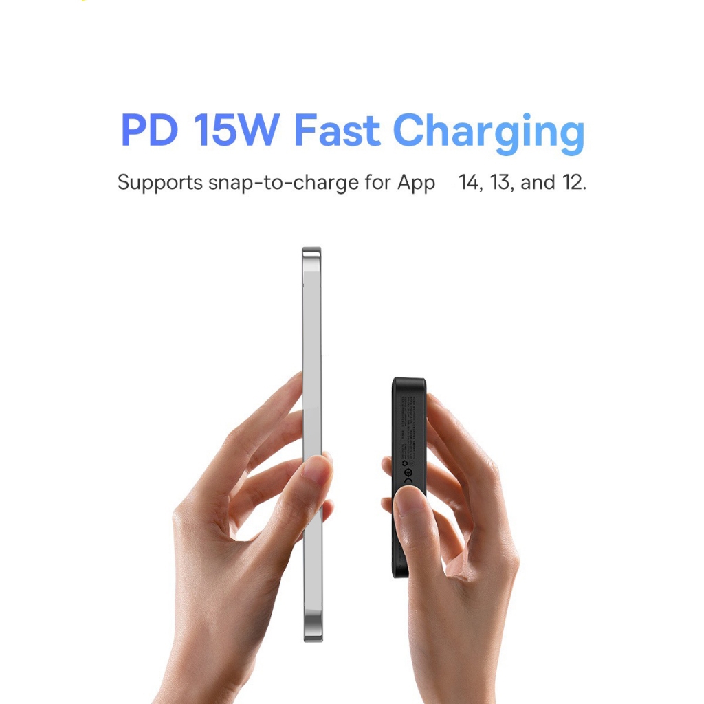 Pin Sạc Dự Phòng Không Dây 15w Baseus Cho iPhone 12 13 14 15 MagPro Magnetic Power Bank Wireless Hít Nam Châm 5000mAh