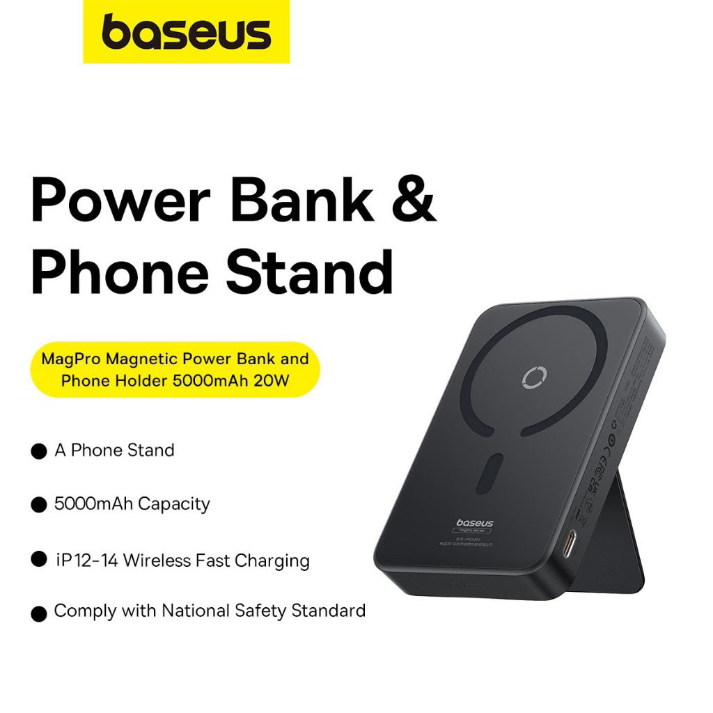 Pin Sạc Dự Phòng Không Dây 15w Baseus Cho iPhone 12 13 14 15 MagPro Magnetic Power Bank Wireless Hít Nam Châm 5000mAh