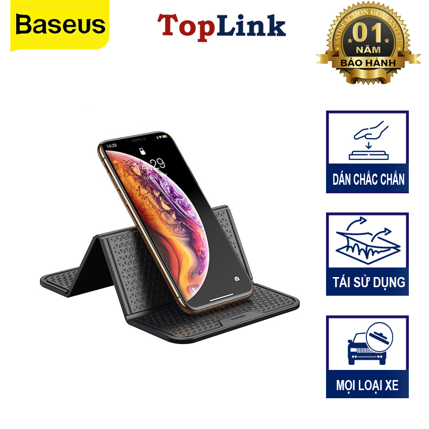 Tấm Dán Giữ Điện Thoại Trên Xe Hơi BASEUS SUWNT-01 Chất Liệu Cao Su Nano Siêu Dính Siêu Chắc Có Thể Tái Sử Dụng Sau Mỗi Lần Rửa Sạch