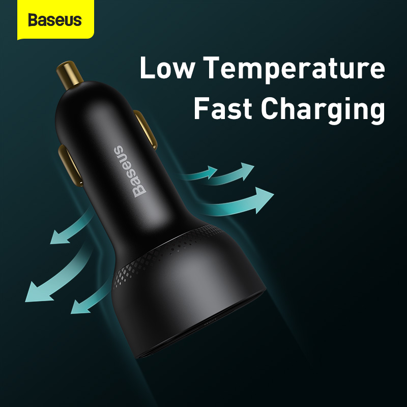 Tẩu Sạc Nhanh Ô Tô 100w BASEUS  1 Cổng USB 1 Cổng PD Công Nghệ Sạc Nhanh Quick Charge QC 3.0 Sạc Đa Thiết Bị, Công Suất Mạnh Mẽ, An Toàn Cho Mọi Chuyến Đi