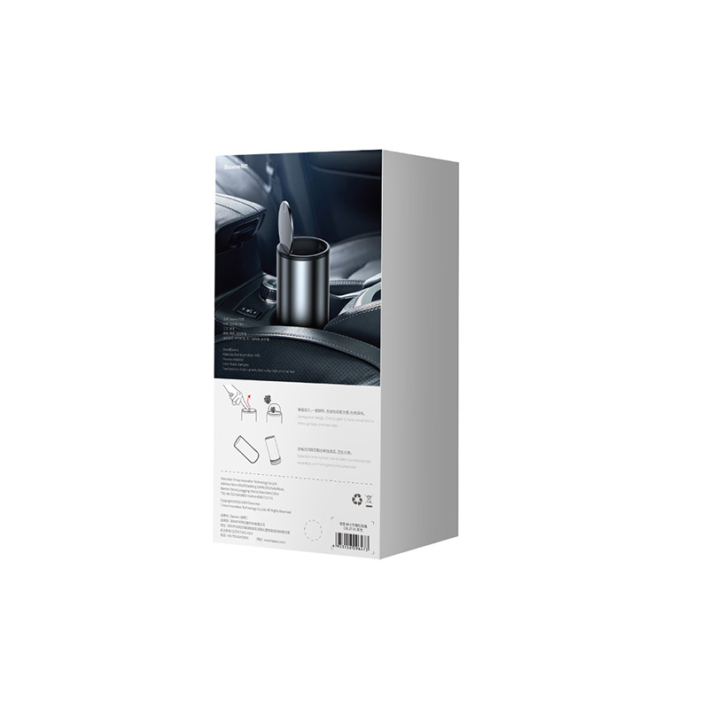 Thùng Rác Mini Ô Tô BASEUS Để Bàn Văn Phòng Có Nắp Gentleman Style Dung Tích 500ml Kèm 30 Túi Đựng